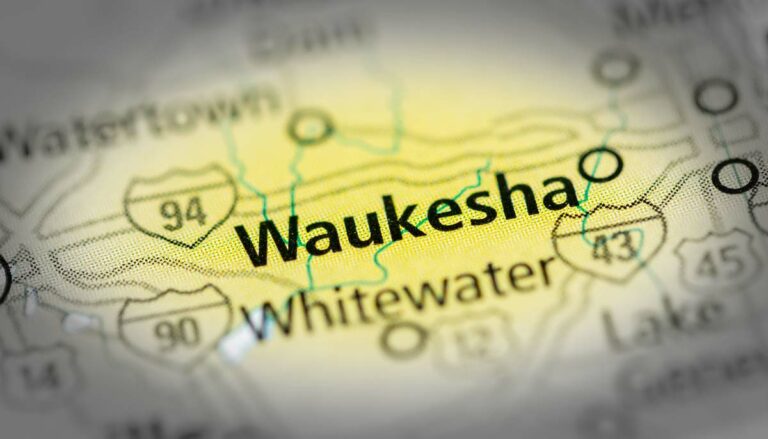 Waukesha, WI, on map