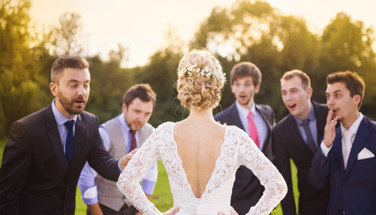 groomsmen-looking-at-bride