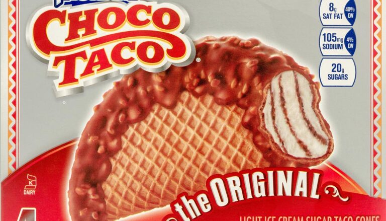 Winneconnie, WI - 19 July 2016: Box of Klondike choco taco ice cream on an isolated background.
