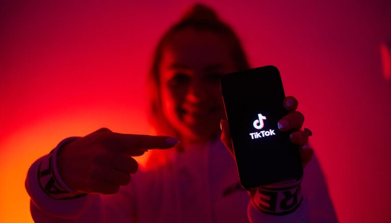 teenager with TikTok on her phone