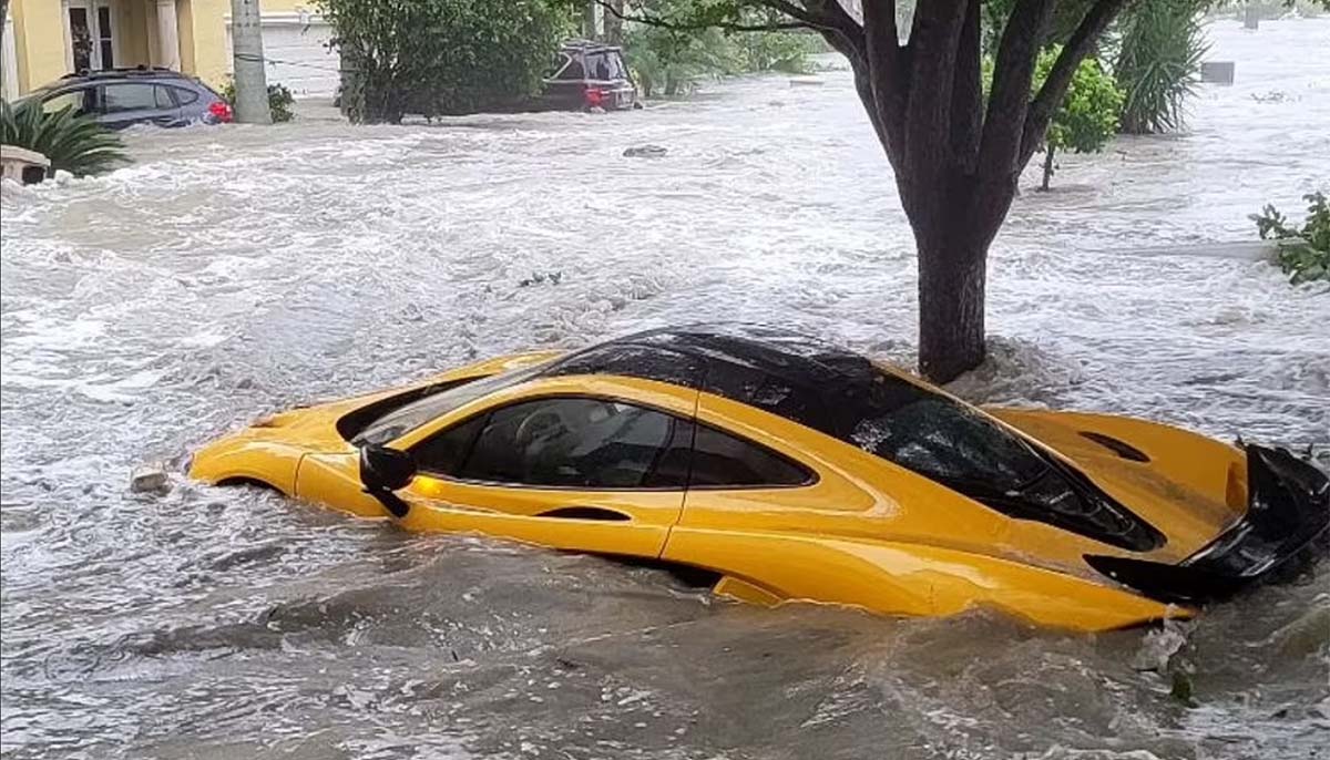 Mclaren car underwater