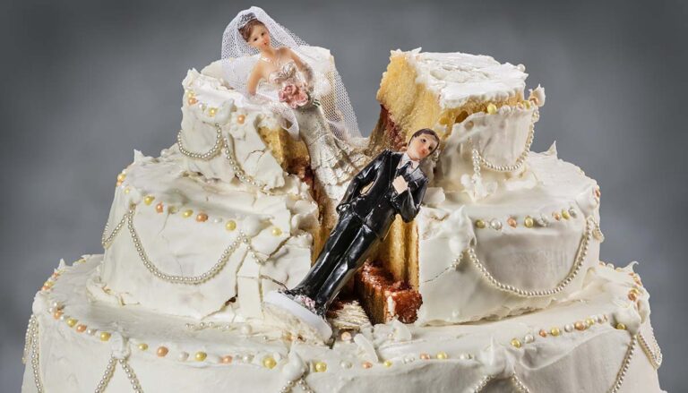destroyed wedding cake