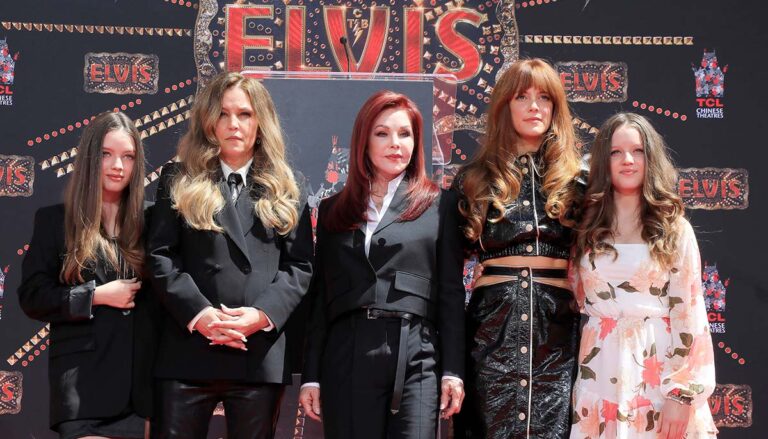 LOS ANGELES - June 21: Finley Lockwood, Lisa Marie Presley, Priscilla Presley, Riley Keough, Harper Lockwood honored with hand prints at the TCL Chinese Theatre on June 21, 2022 in Los Angeles, CA