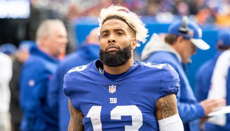 EAST RUTHERFORD, NEW JERSEY - OCTOBER 28, 2018: Odell Beckham Jr. as the Washington Redskins take on the New York Giants at MetLife Stadium in Rutherford, New Jersey on October 28, 2018.