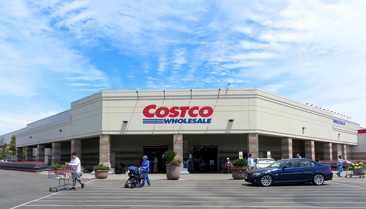 San Leandro, CA - August 05, 2019: Costco Warehouse store providing warehouse prices on name brands for membership based customers. Costco Wholesale Corporation is the 2nd largest retailer in the U.S.