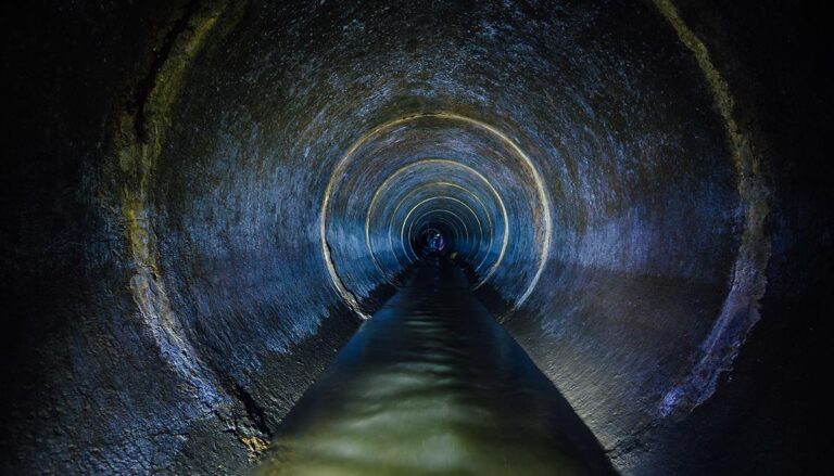 creepy underground sewer tunnel