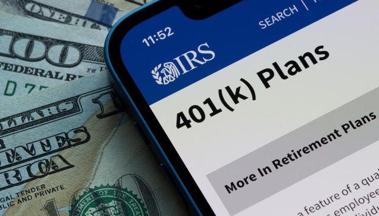 Portland, OR, USA - Dec 3, 2021: The 401(K) Plans page on the IRS website is seen on an iPhone. 401(k) plans are employer-sponsored defined-contribution pension accounts.